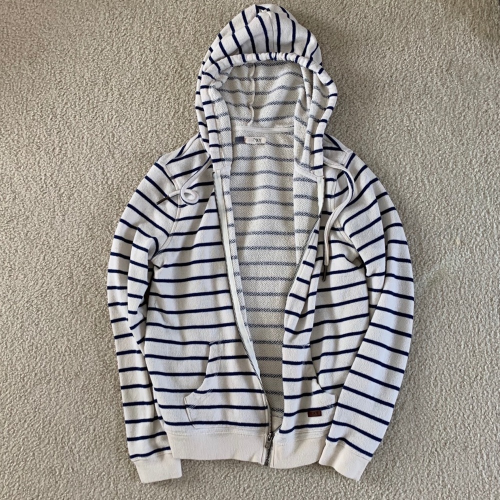 Blue and white striped Roxy hoodie - Picture 6 of 6